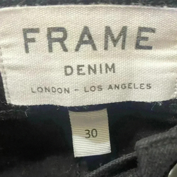 Frame Le High Skinny Black Distressed Jeans Size 30 - Picture 3 of 5